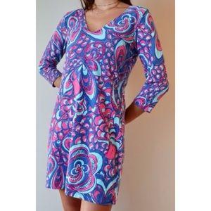 Lilly Pulitzer Blue and Pink Fish Floral Dress